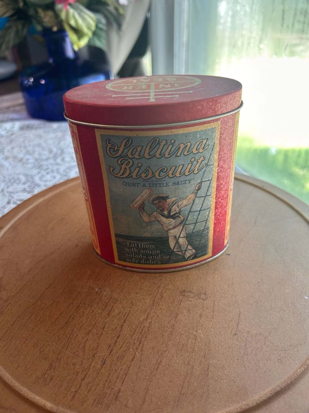 1992 Bristol Ware Nabisco Saltina Biscuit Vintage Tin, “Just A Little Salty”